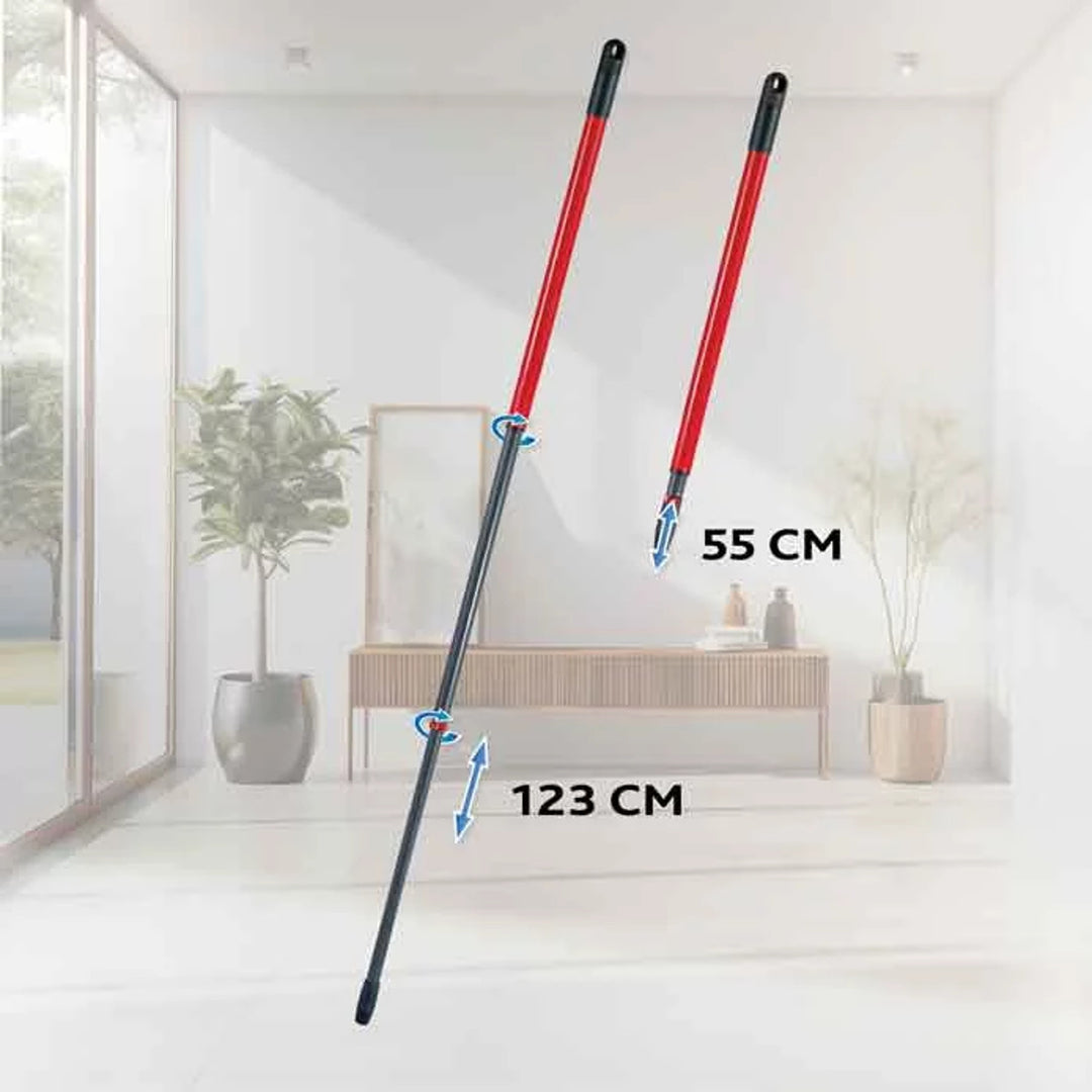 Mop rotativ Vileda, două camere, sistem de centrifugare, bară pliabilă, curățare ușoară a colțurilor, turbo H2prO + cartuș suplimentar