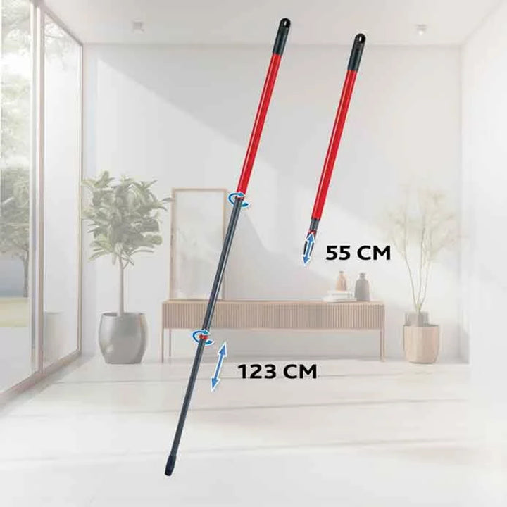 Mop rotativ Vileda, două camere, sistem de centrifugare, bară pliabilă, curățare ușoară a colțurilor, turbo H2prO + cartuș suplimentar