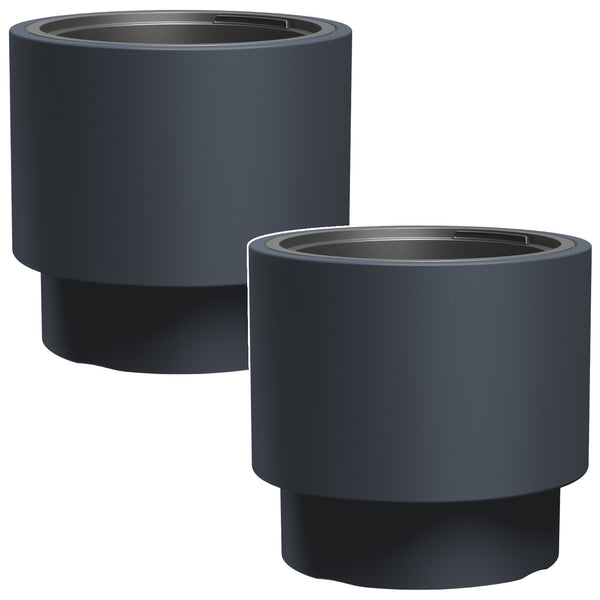 Ghiveci de flori HEOS rezistent la îngheț, antracit, capacitate 40L, cu inserție 20L, DBHEN400-S433, 2 bucăți