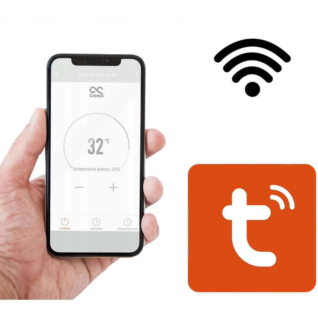 Încălzitor infraroșu Cronos, 450W, cu termostat și telecomandă, reglabil de la 10°C la 50°C, pierderi reduse de energie, Titan CR-500