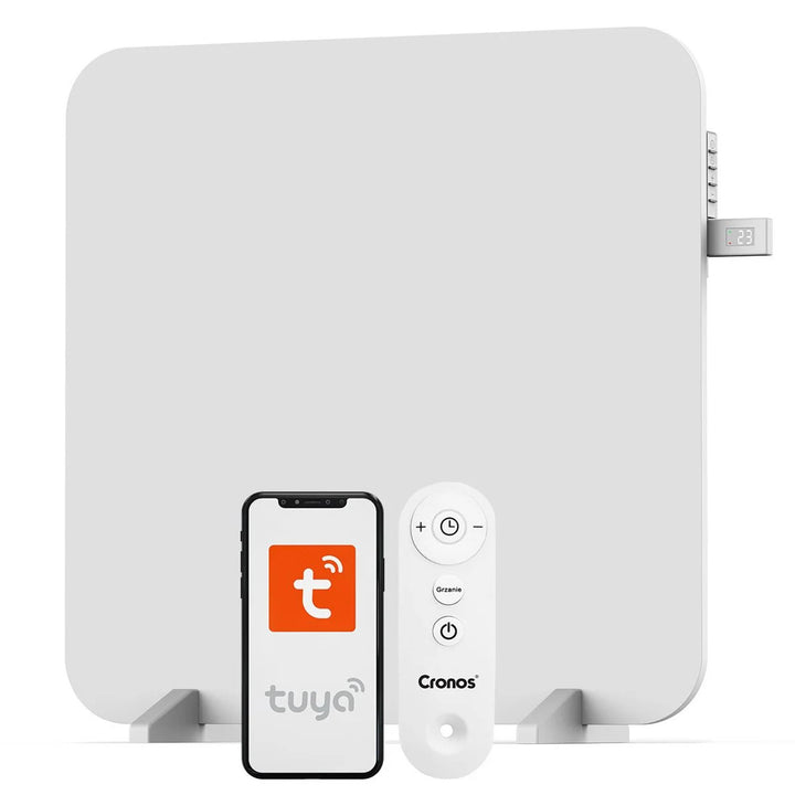 Încălzitor infraroșu Cronos, 450W, cu termostat și telecomandă, reglabil de la 10°C la 50°C, pierderi reduse de energie, Titan CR-500