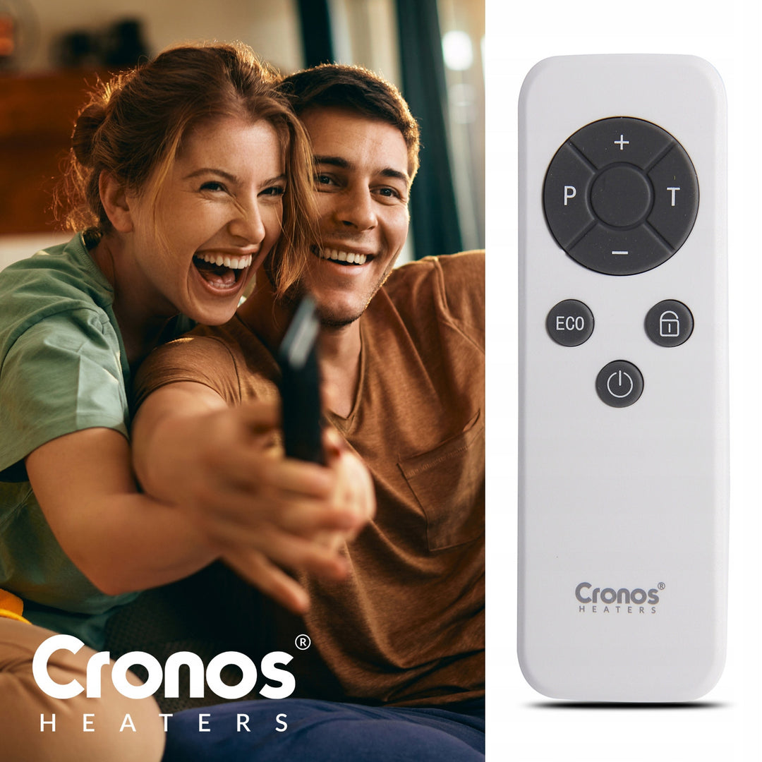 Încălzitor cu infraroșu Cronos, 770W, controlat de smartphone, termostat încorporat, rată de conversie 98%, protecție IP44, Synthelith PRO CRP-770TWP