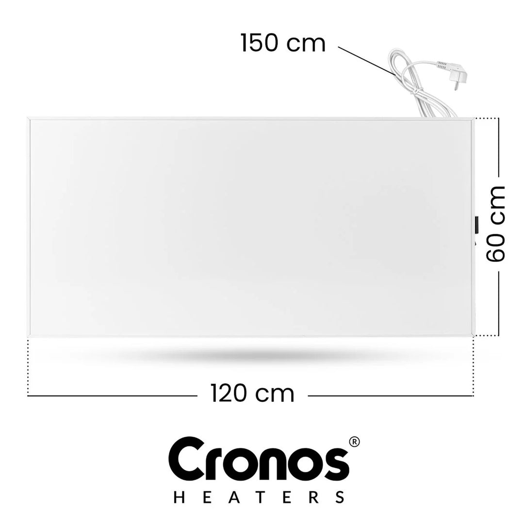 Încălzitor cu infraroșu Cronos, 770W, controlat de smartphone, termostat încorporat, rată de conversie 98%, protecție IP44, Synthelith PRO CRP-770TWP