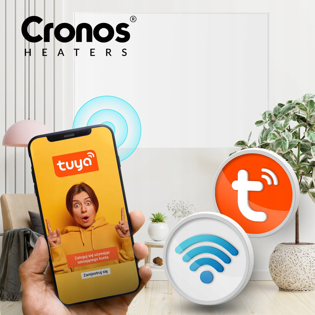 Încălzitor cu infraroșu Cronos, 700W, telecomandă, suprafață mată, ultra-subțire, încălzire economică, Graphene PRO CGP-700TWP