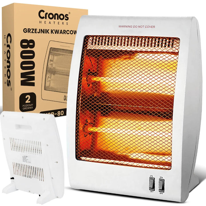 Încălzitor cu cuarț Cronos, putere 400/800W, 2 tuburi de cuarț, alb, NSB-80