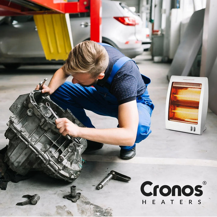 Încălzitor cu cuarț Cronos, putere 400/800W, 2 tuburi de cuarț, alb, NSB-80