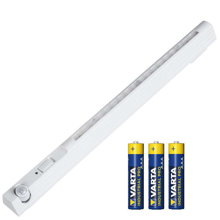 Lampă LED Maclean, cu senzor mobil, cârlig, ON/OFF/AUTO, temp. 4000K, rază 3m, MCE235 + 3x baterii alcaline Varta Industrial AAA