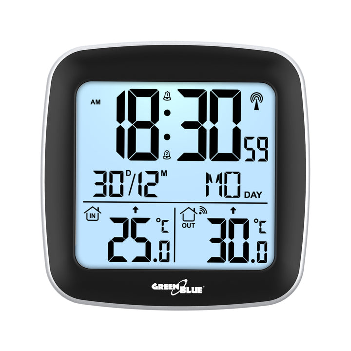Stație meteo wireless GreenBlue, cu DCF, calendar, alarmă, GB542 + 4x Varta Industrial AAA baterie alcalină