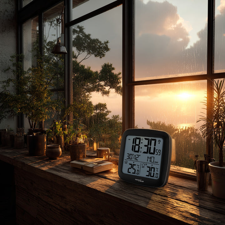 Stație meteo wireless GreenBlue, cu DCF, calendar, alarmă, GB542 + 4x Varta Industrial AAA baterie alcalină