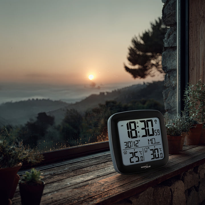 Stație meteo wireless GreenBlue, cu DCF, calendar, alarmă, GB542 + 4x Varta Industrial AAA baterie alcalină