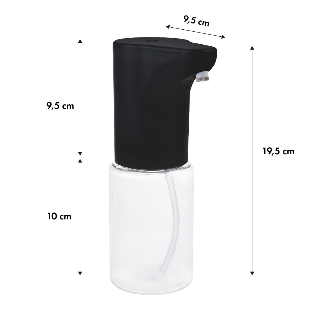 Promedix dozator automat, recipient dozator pentru săpunuri lichide, lichide dezinfectante, 300ml, negru, PR-540 B + 4 baterii AA Varta Industrial