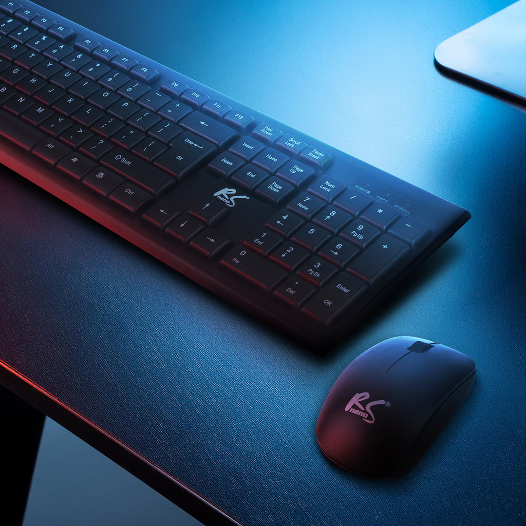 Tastatură + mouse fără fir COMBO NanoRS, RS580 + 2 baterii alcaline AAA Varta Industrial