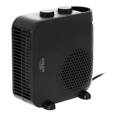 Încălzitor cu ventilator Adler, 2 niveluri de putere, max 2000W, termostat, negru, AD 7725