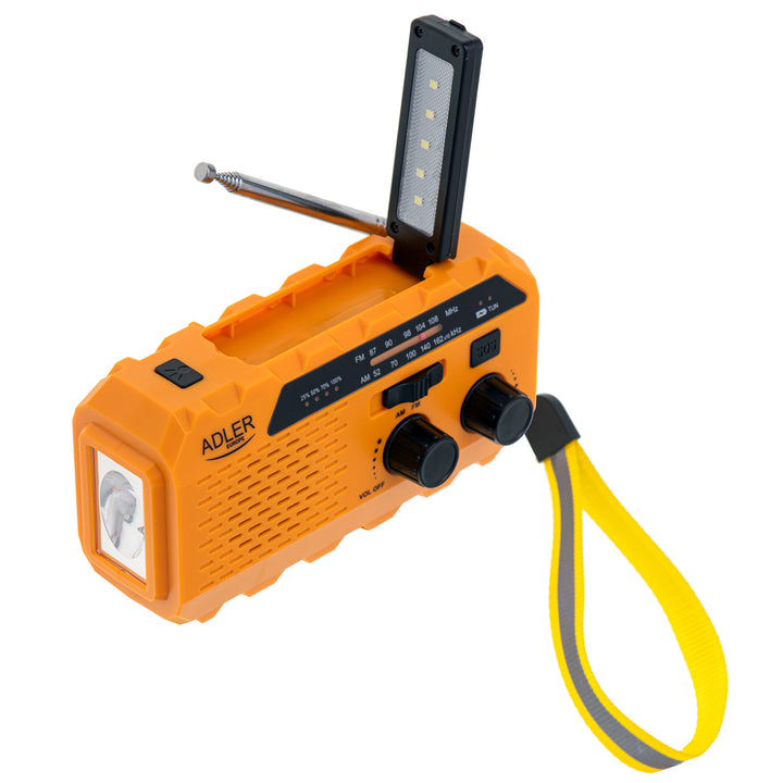 Radio solar Adler, baterie reîncărcabilă de 1200 mAh, lanternă, manivelă, AD 1197