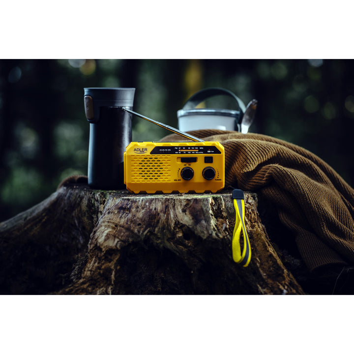 Radio solar Adler, baterie reîncărcabilă de 1200 mAh, lanternă, manivelă, AD 1197