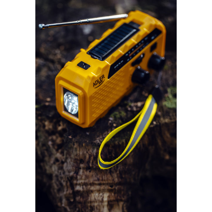 Radio solar Adler, baterie reîncărcabilă de 1200 mAh, lanternă, manivelă, AD 1197