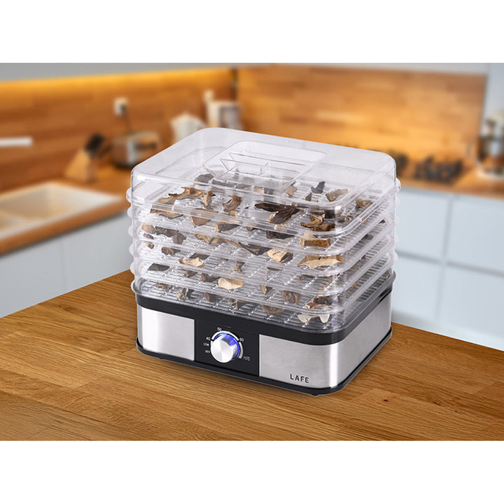 Uscător Lafe, pentru ciuperci, fructe, legume, 250W, 5 sită, control temperatură, NutriDry