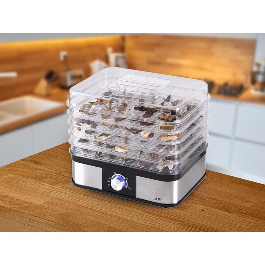 Uscător Lafe, pentru ciuperci, fructe, legume, 250W, 5 sită, control temperatură, NutriDry