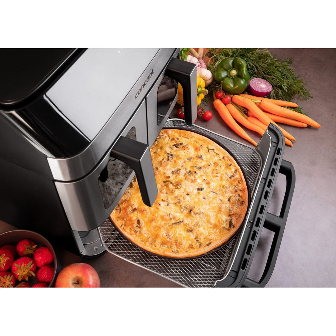 Concept friteuză fără grăsime, 3 sertare separate, gătit sincronizat, 8 programe prestabilite, FR9000