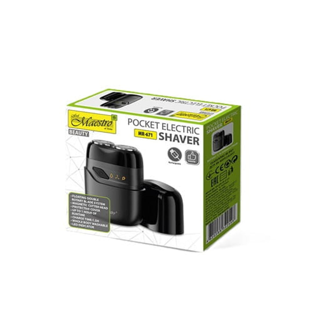 Aparat de ras electric Maestro, 2 capete, încărcare USB C, timp de funcționare până la 60 de minute, curățare ușoară, MR-671