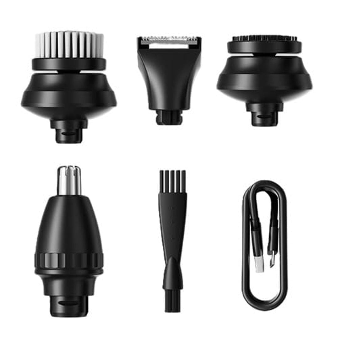 Set de bărbierit Maestro 5 în 1, aparat de ras, aparat de tuns nasul, perie de curățare facială, vârf de masaj, aparat de tuns părul, carcasă impermeabilă, timp de funcționare de până la 60 min, MR-674