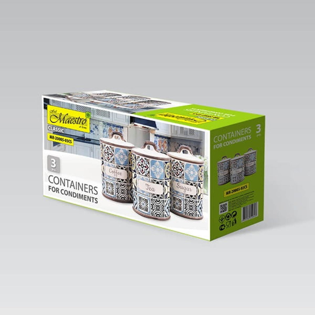 Vacanță în Porto Maestro set de recipiente ceramice, 3 elemente, capacitate 800ml, sigiliu din silicon, MR-20005-03CS