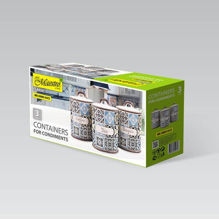 Vacanță în Porto Maestro set de recipiente ceramice, 3 elemente, capacitate 800ml, sigiliu din silicon, MR-20005-03CS