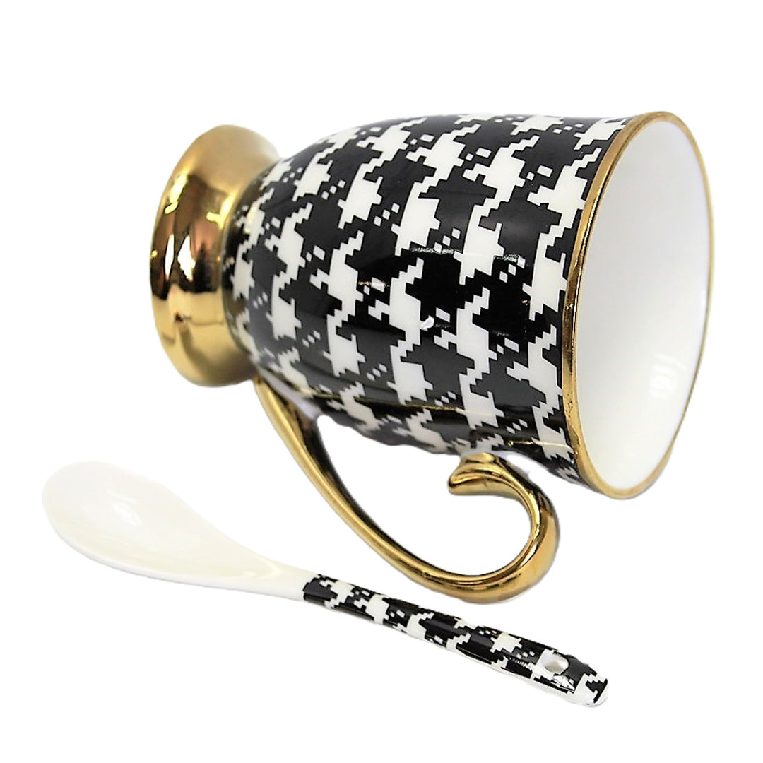 Cană Pepite Gold Handle Base Spoon Porțelan Exclusiv, Regina Isabel