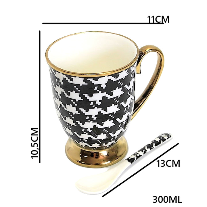 Cană Pepite Gold Handle Base Spoon Porțelan Exclusiv, Regina Isabel