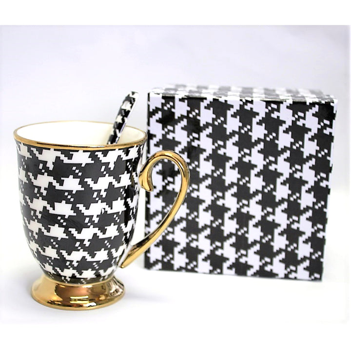 Cană Pepite Gold Handle Base Spoon Porțelan Exclusiv, Regina Isabel