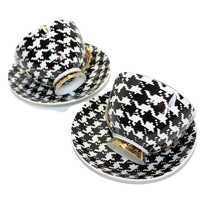 Cești espresso 2+2 Pepite Gold Accents Porțelan, Queen Isabel