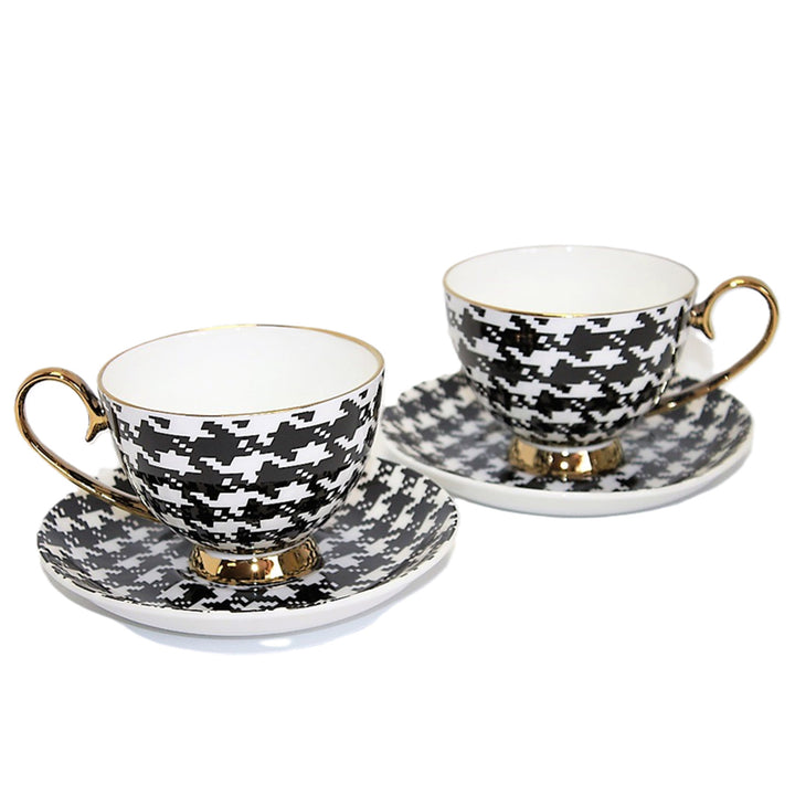 Cești espresso 2+2 Pepite Gold Accents Porțelan, Queen Isabel