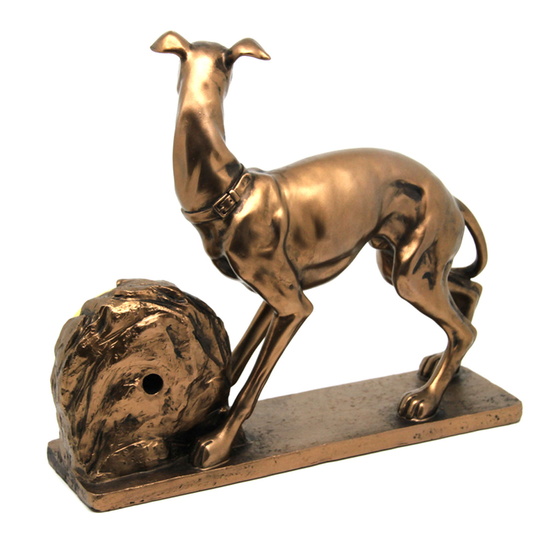 Figurină de câine, diagramă, ceas, sculptură decorativă din bronz, Regina Isabel