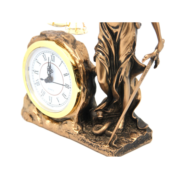 Figurină de Temida Zeița Justiției, ceas, Regina Isabel