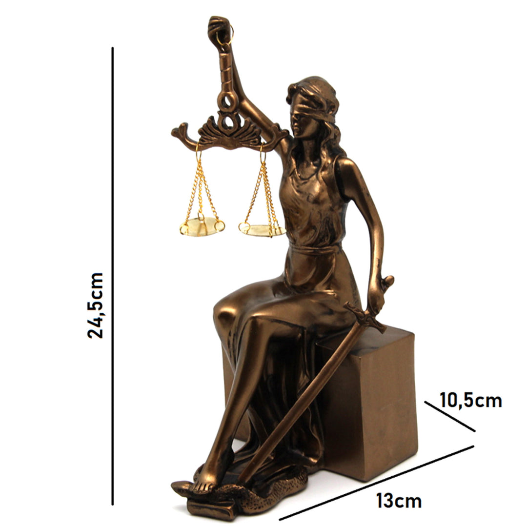 Figurine cu Themis cu solzi și sabie, suporturi de carte, Regina Isabel, 2 bucăți