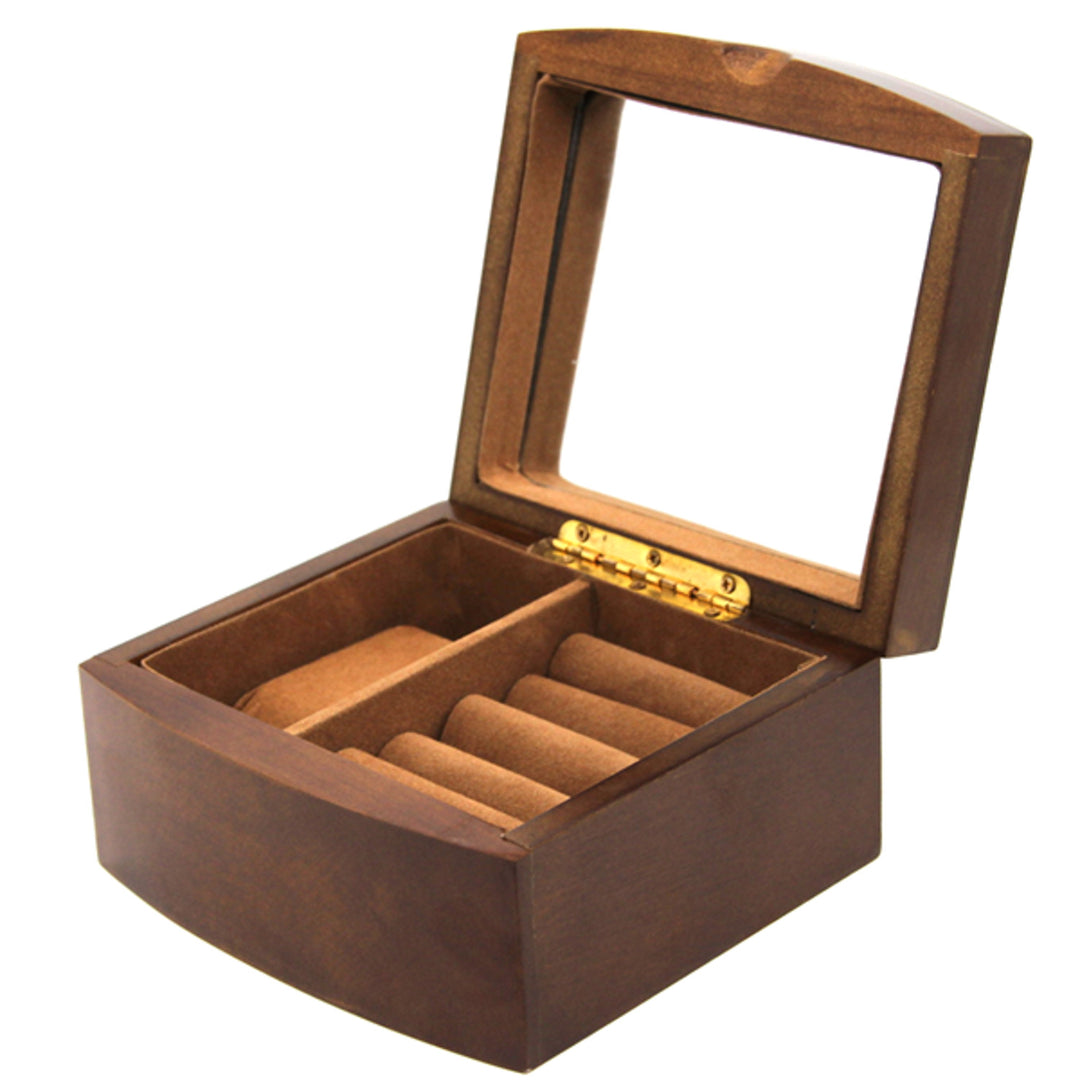 Cutie de bijuterii, lemn, maro, organizator, compartimente, Queen Isabel