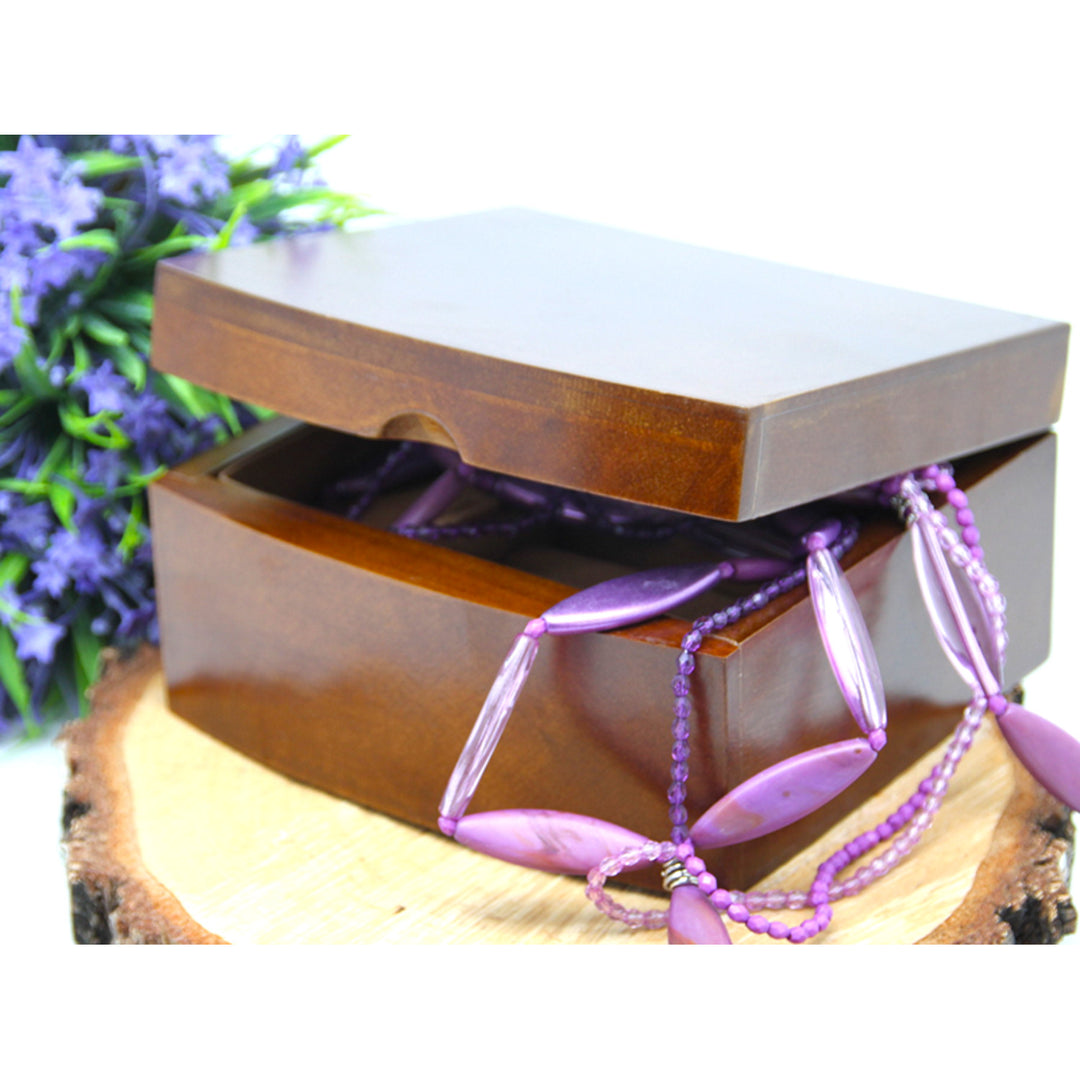 Cutie de bijuterii, lemn, maro, organizator, compartimente, Queen Isabel