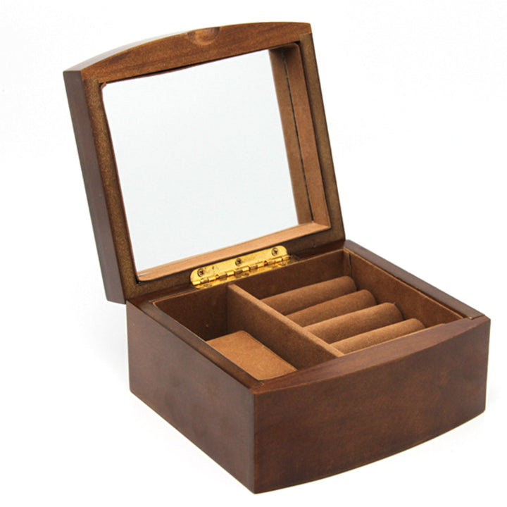 Cutie de bijuterii, lemn, maro, organizator, compartimente, Queen Isabel