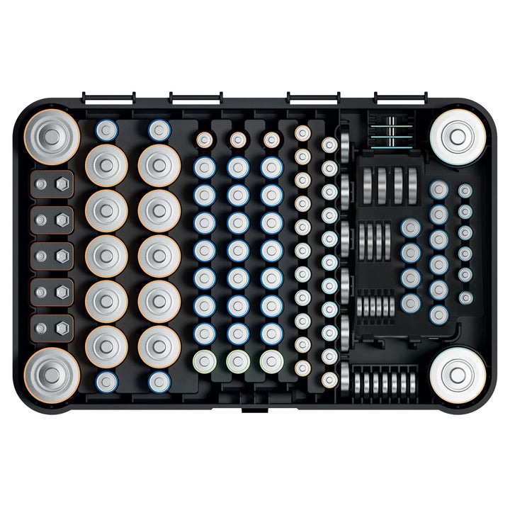 Organizator de baterii GreenBlue, capac transparent, 115 spații, Varta Box GB189, 5 bucăți