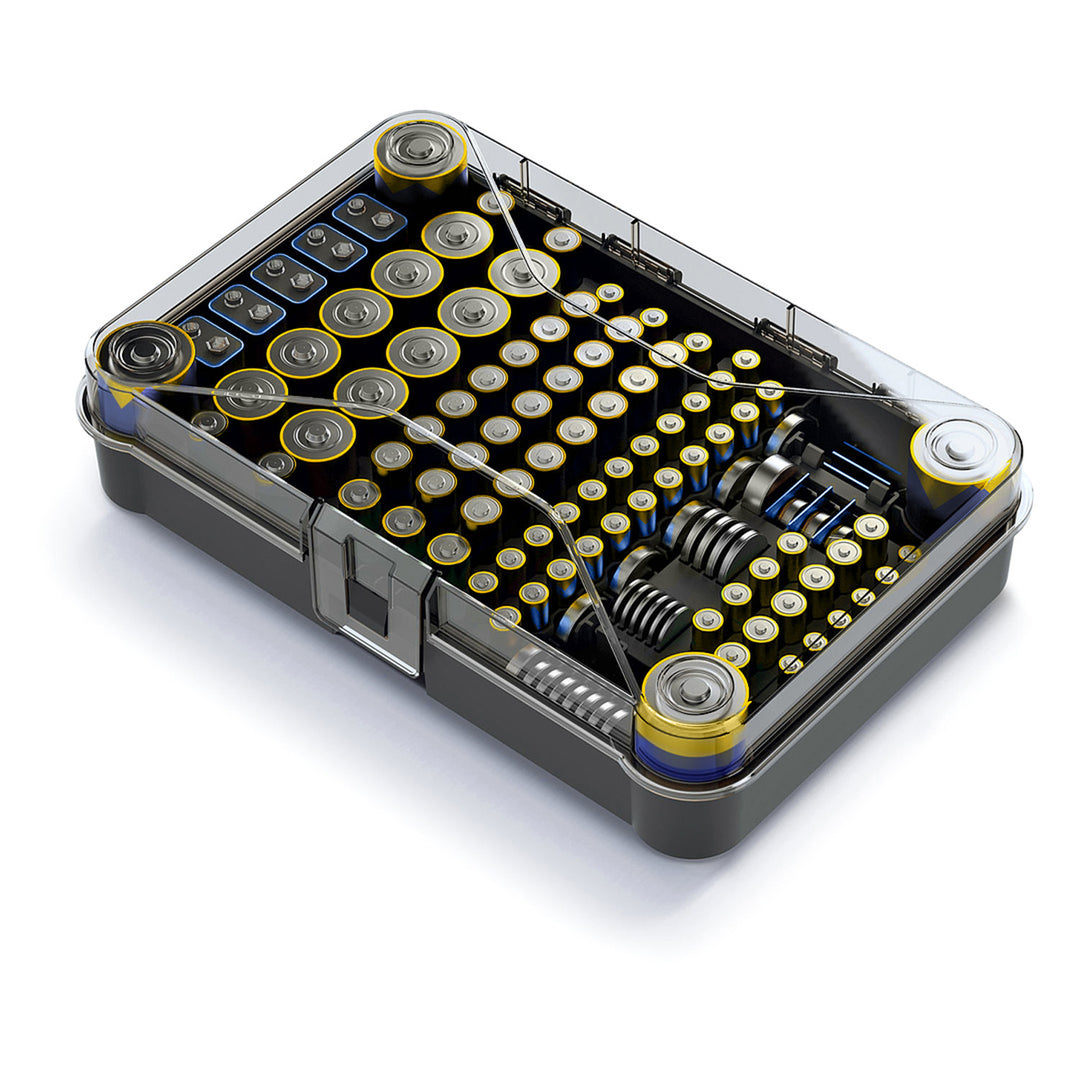 Organizator de baterii GreenBlue, capac transparent, 115 spații, Varta Box GB189, 5 bucăți