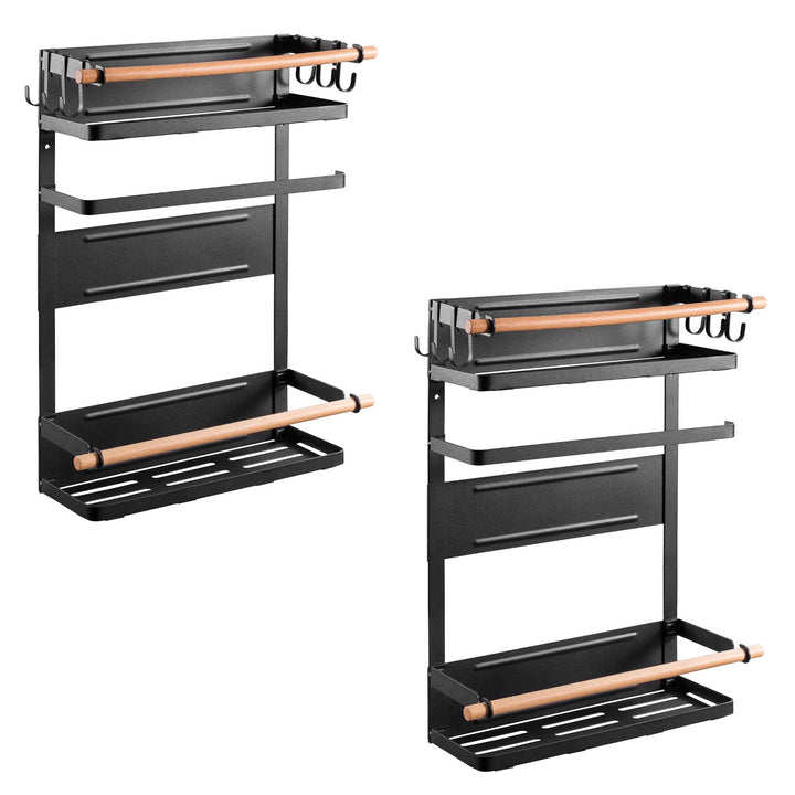Raft magnetic Maclean pentru frigider / mașină de spălat, negru, 12kg max, MC-910, 2 bucăți