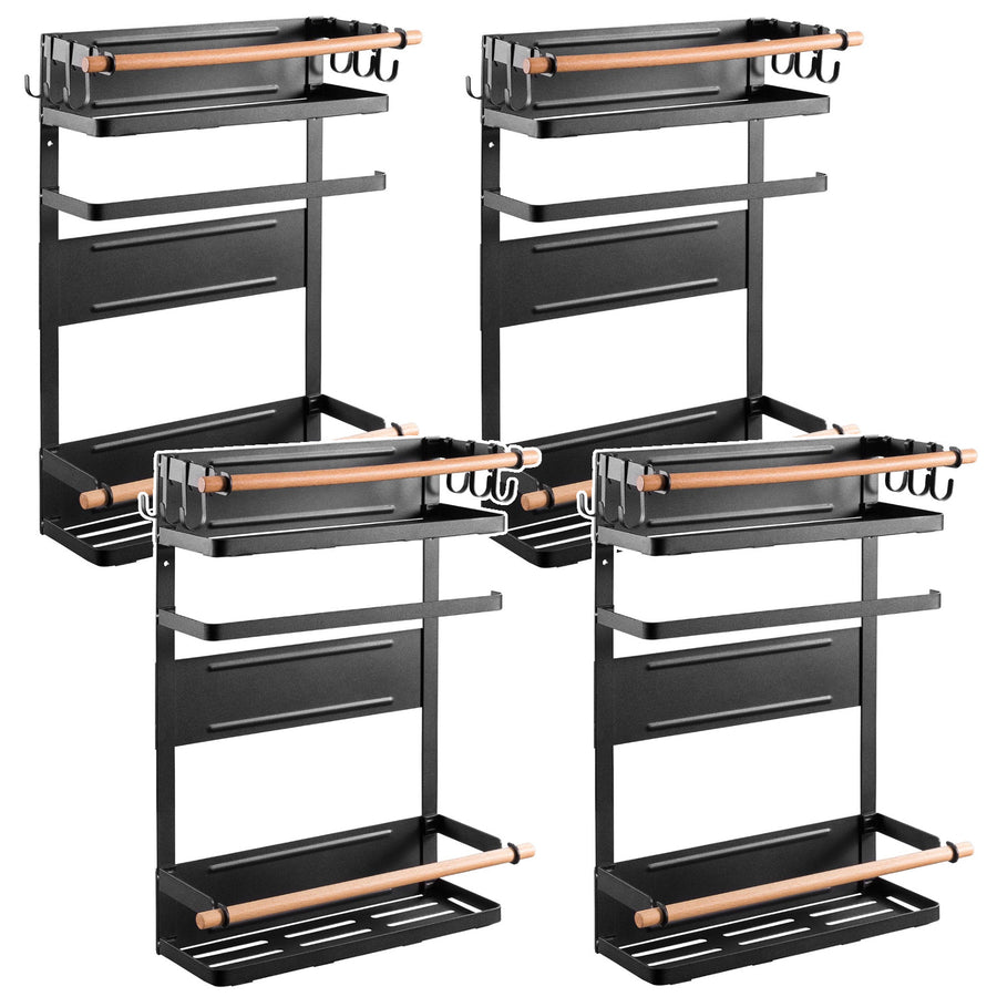 Maclean raft magnetic pentru frigider / mașină de spălat, negru, 12kg max, MC-910, 4 bucăți