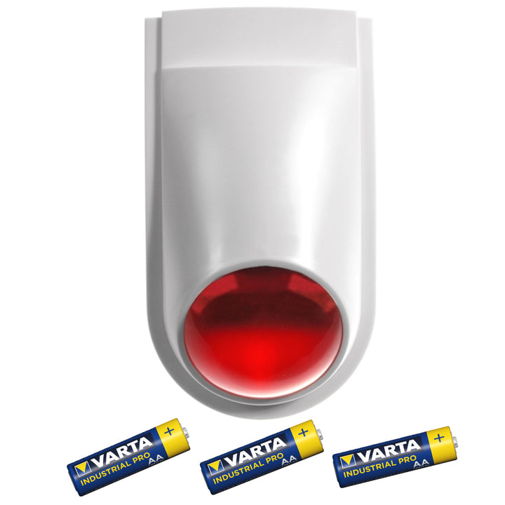 Sirenă de alarmă falsă cu LED, AL2030 + 3 baterii AA Varta Industrial