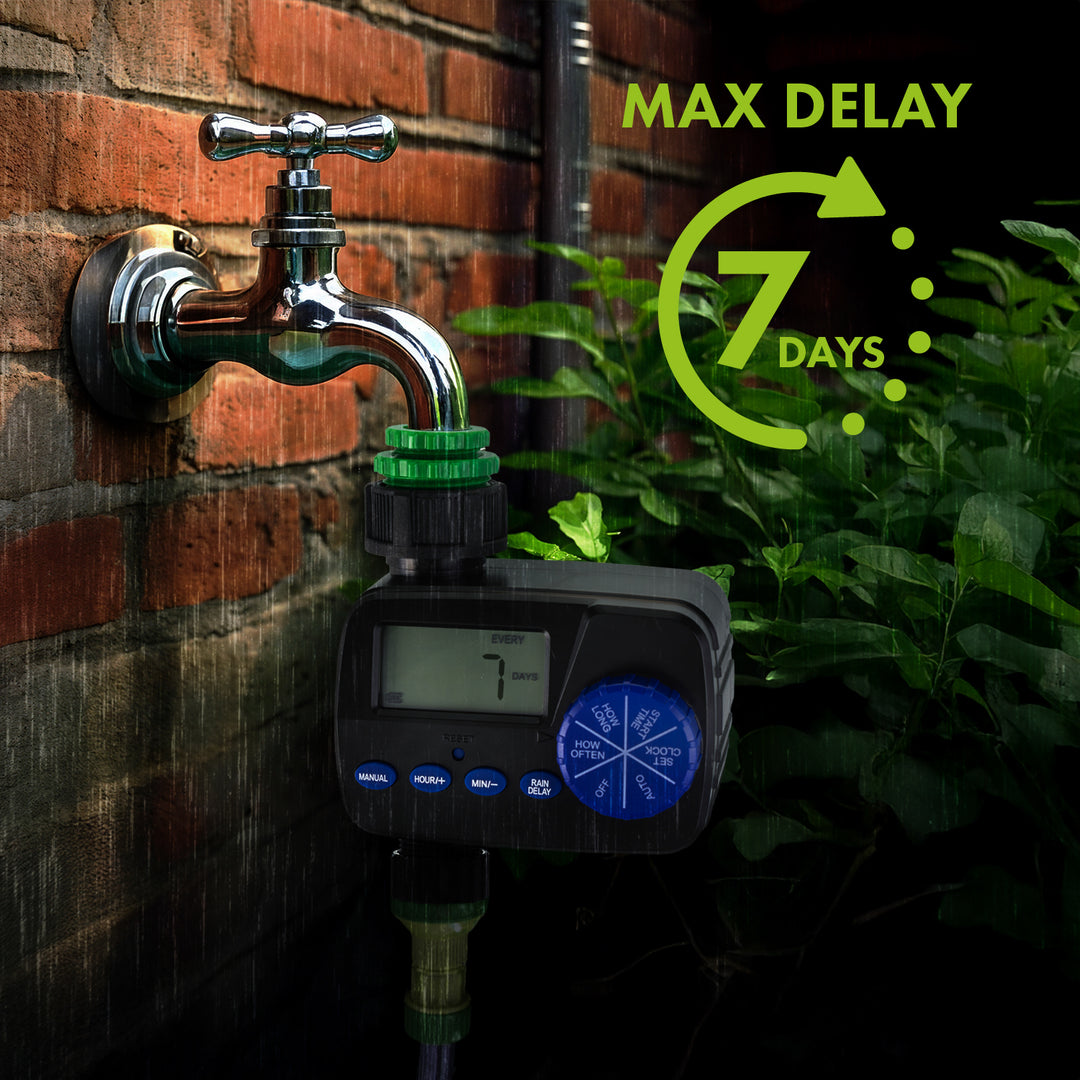 Controler electronic de irigare GreenBlue, programator, sursă de alimentare 2x1.5V AA, GB390 + 2x Varta Industrial baterie alcalină AA