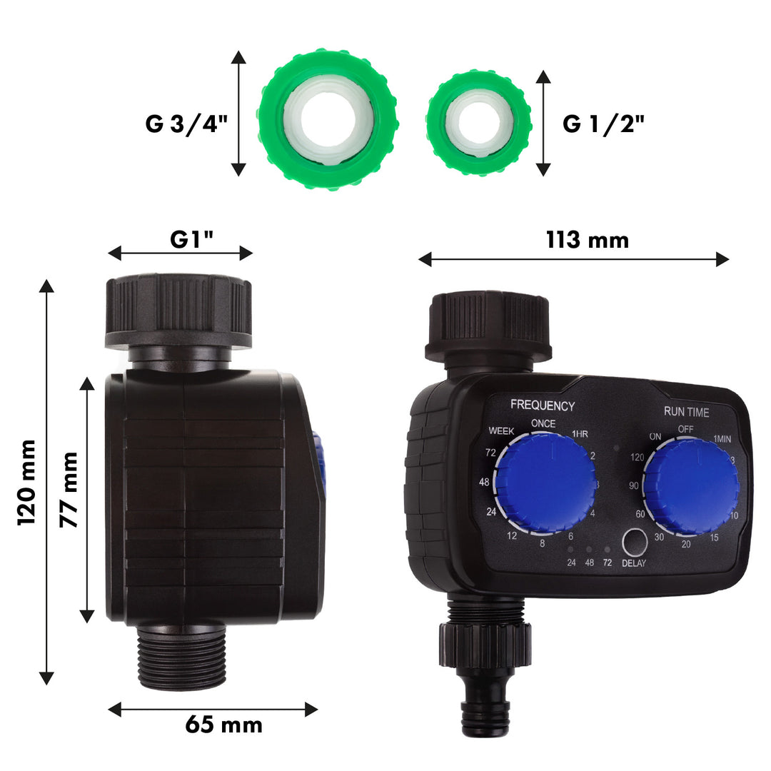 Controler electronic de irigare GreenBlue, programator, sursă de alimentare 2x 1.5V AA, GB391 + 2x Varta Industrial baterii alcaline AA