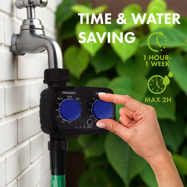 Controler electronic de irigare GreenBlue, programator, sursă de alimentare 2x 1.5V AA, GB391 + 2x Varta Industrial baterii alcaline AA