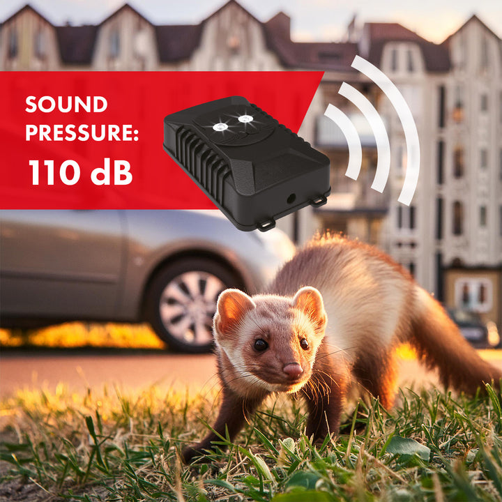 Detector de rozătoare și marte GreenBlue GB725 cu ultrasunete și LED + 4 baterii AA Varta Industrial