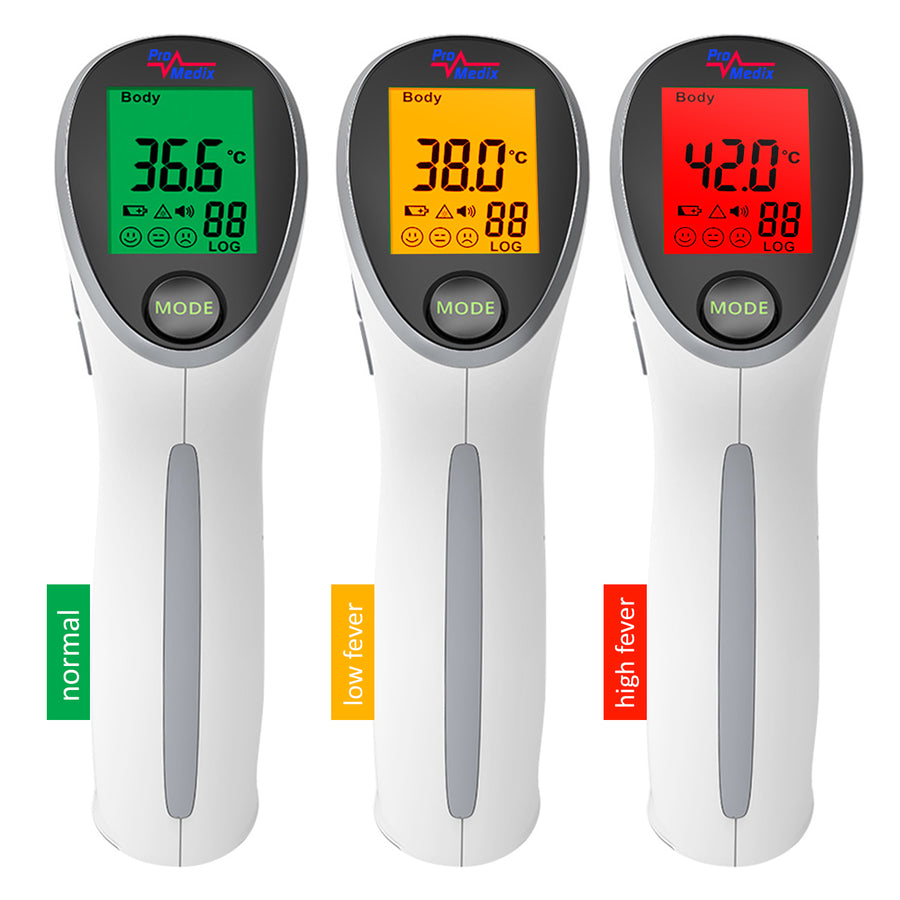 Termometru medical infraroșu fără contact Promedix PR-960 + 2x baterii AAA Varta Industrial