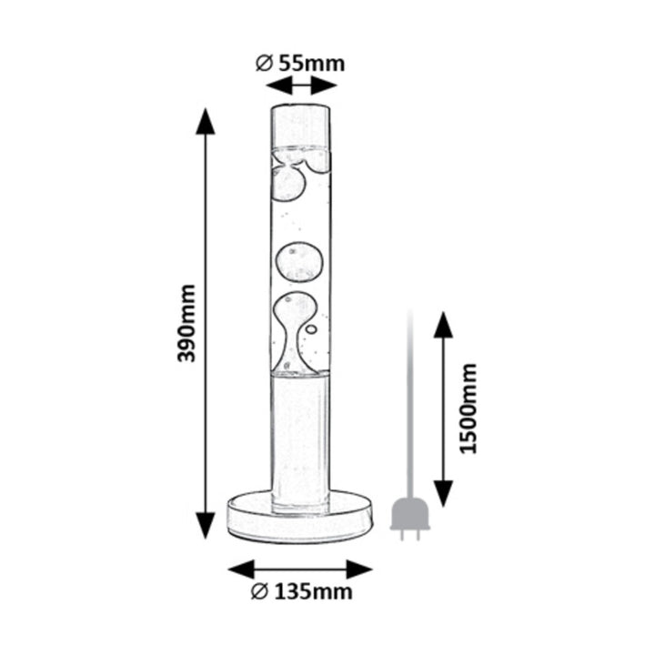 Rabalux Lampă lavă LED, 25W, 3000 K, galben, Lavastic