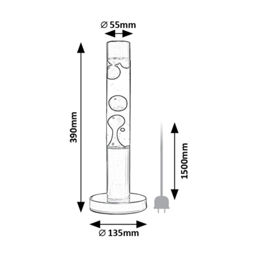 Rabalux Lampă lavă LED, 25W, 3000 K, galben, Lavastic